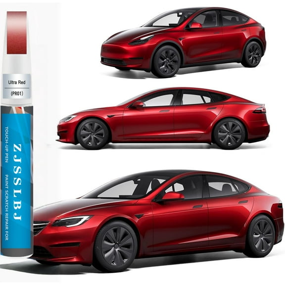 Car Touch up Paint(Ultra Red(PR01)) Compatible with Tesla Model Y/3/X/S, Car Paint Pen Scratch Repair Two-In-One Touch Up Paint, Premium Car Scratch Remover for Deep Scratches
