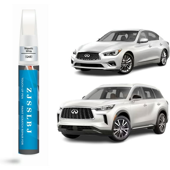 Car Touch Up Paint(Majestic White(QAB)) for INFINITI, Car Paint Scratch Repair Kit, Quick & Easy Solution to Repair, 2 in 1 Scratch Remover Pen