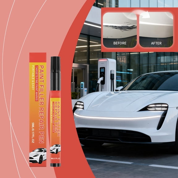 Car Touch Up Paint Pen for Scratch Repair, 2 in 1 Automotive Paint Applicator, Clear Coat Filler for Chips and Scuffs, Convenient Restoration Marker