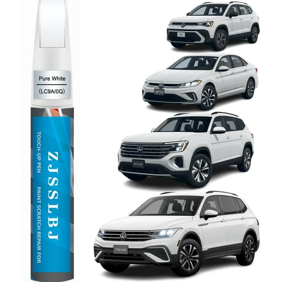 Car Touch Up Paint(Pure White(LC9A/0Q)) for Volkswagen, Car Paint Scratch Repair Kit, Quick & Easy Solution to Repair, 2 in 1 Scratch Remover Pen
