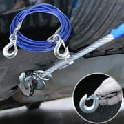 GleamNest Car Tow Rope and Emergency Hauling Strap 5 Ton Steel Wire Pulling Line with Hook Heavy Duty Blue 1-Count One Size