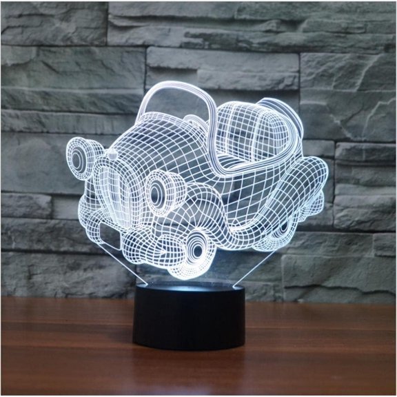Car Toys 3D Illusion Night Light Smart Touch Lamp Creative RGB Led Christmas Birthday Decorations Gifts for Boys and Girls Party Decor 16 Colors