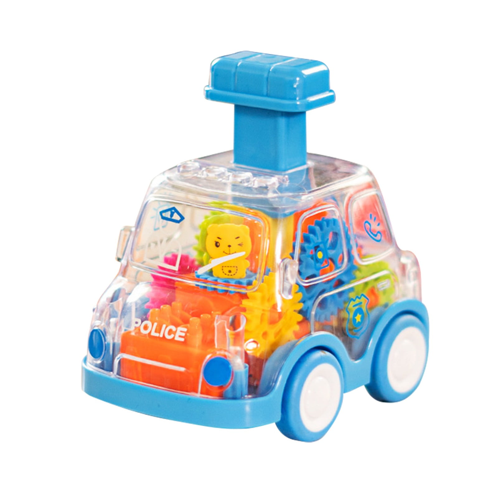 Car Toys For Kids Transparent Gear Car Press Toy Car Pull Back Toy Car Boy Stall Toy Christmas Gifts for Kids