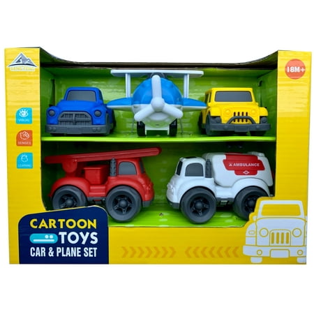Car Toys for Toddlers Kids Small Friction, Ambulance, Truck, Plane, Fire Truck, Jeep for +2 Years