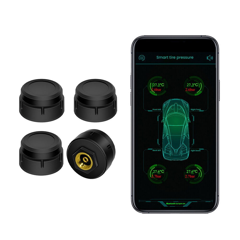Car Tpms Bluetooth Tire Pressure Monitoring System With 4 External Sensors App