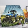 Car Tractor Pattern Sherpa Flannel Blanket Cozy Soft Winter Sofa Cover
