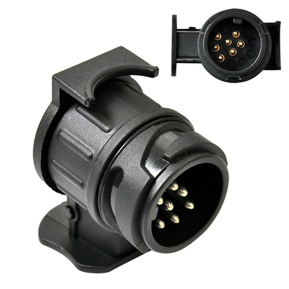 Car Trailer Truck 13 Pin to 7 Pin Plug Adapter Converter | Tow Bar Socket | European Standard | Secure Electrical Connection | Rustproof Plastic | 12V | Slim Design | Universal Fit | 4x7cm