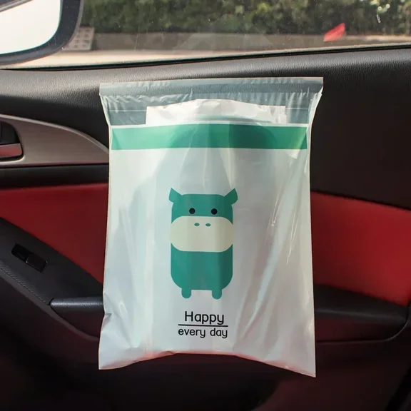 Car Trash Bag Disposable Self-Adhesive Garbage Can for Auto Seat Back Hanging Trash Bag Office Kitchen Garbage Storage Bag