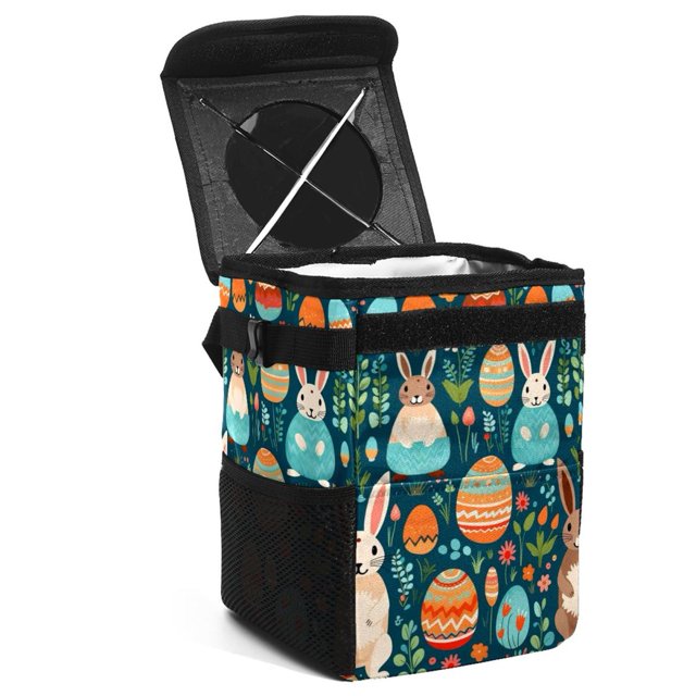Car Trash Bin Foldable with Lid, LeakProof, Hanging Storage Bag