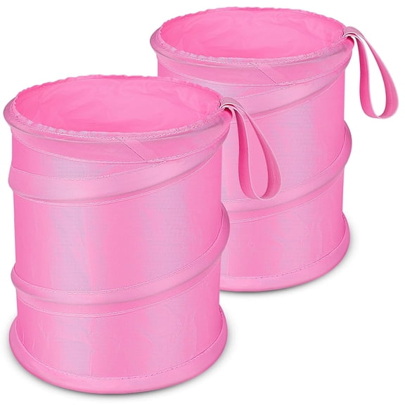 Car Trash Can, 2 Packs Collapsible Car Trash Bin for Front Back Seat, Medium-Sized Pop up Car Garbage Can, Portable Car Trash Bag Hanging for Vehicle SUV Rv Truck Accessories Interior,