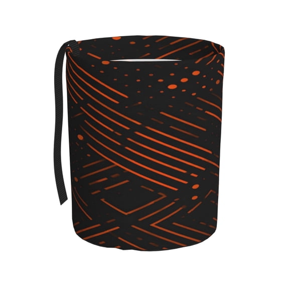 Car Trash Can 600d Oxford Water-Resistant Cylindrical With Support Rod Universal Fit For Suv Sedan Truck Easy Strap Installation Seamless Pattern Basketball Theme Cool Style (2)