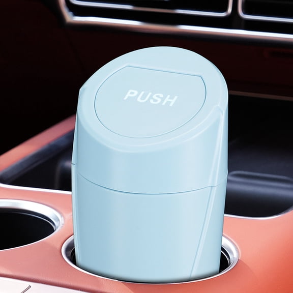 Car Trash Can Bin with Lid, Leakproof Auto Cup Holder Garbage Bin Multipurpose Storage Organizer, Mini Portable Dustbin Side Door Garbage Can for Vehicle Home Office