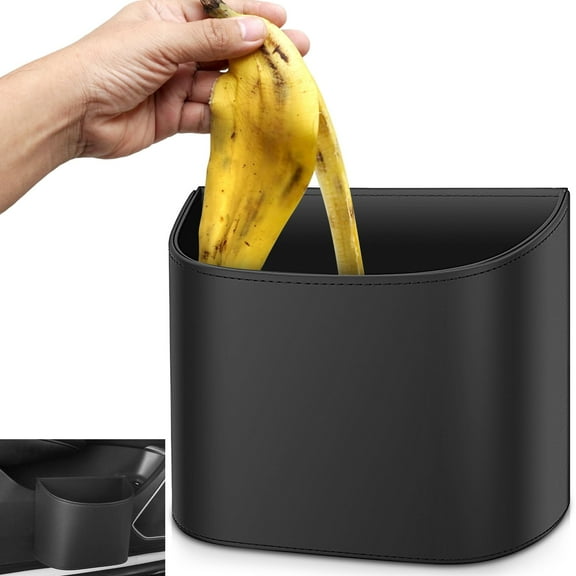 Car Trash Can Compact Car Trash Bin PVC Leather Garbage Organizer for Any Large SUV Easy to Install Automotive Garbage Bin for Home Office