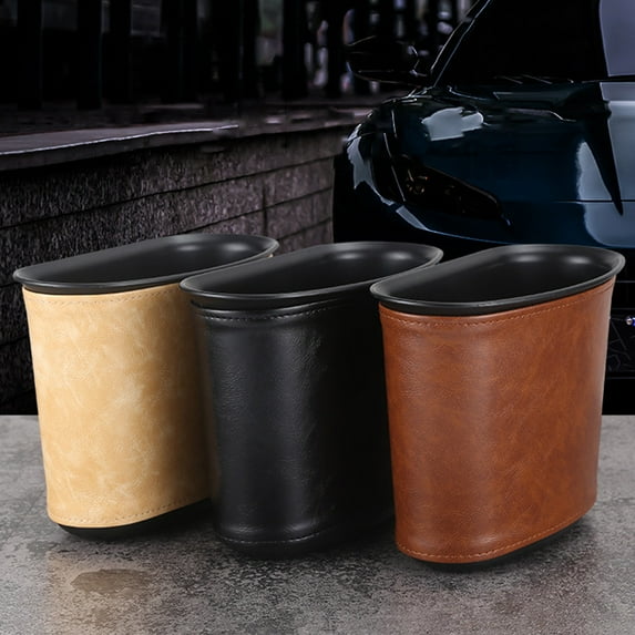 Car Trash Can, Leakproof Car Trash Bin with Lid, Small Trash Can for Car, Vehicle Car Garbage Can for Cup Holder & Vehicle Trash Bag for Truck SUV Auto Interior Accessories Organizer - Xuniizn