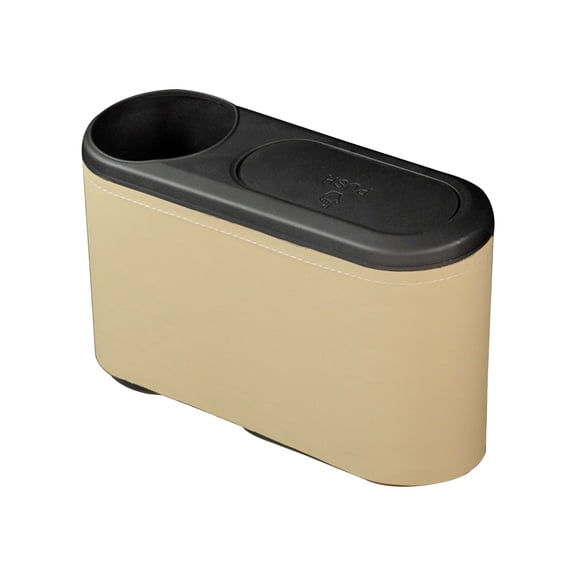 Car Trash Can, Leather Car Interior Garbage Bin, Front Rear Door Storage Organizer, Vehicle Trash Holder, Waterproof Leakproof Car Storage Box, Compact Car Waste Container