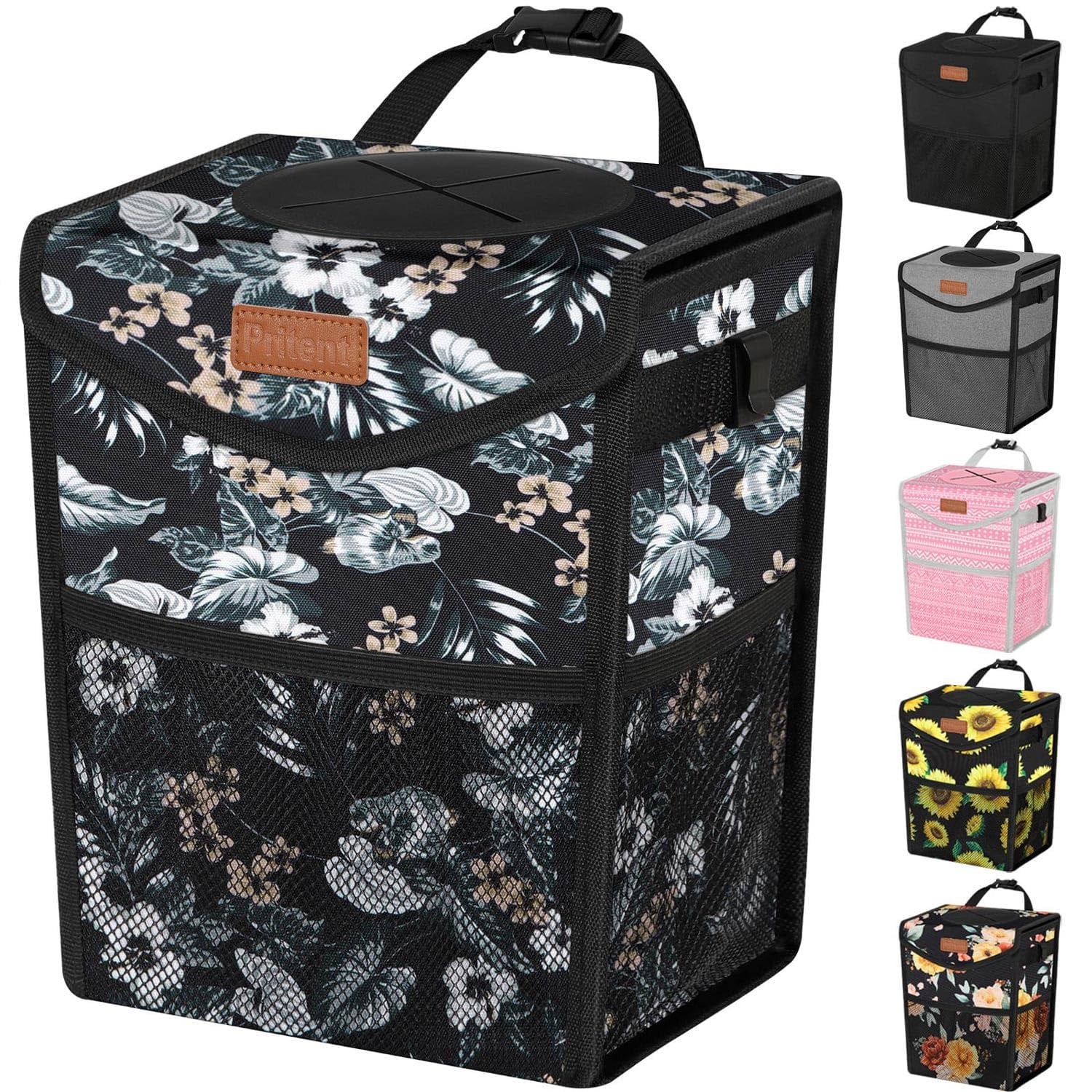Car Trash Can With Lid, Leakproof Vehicle Garbage Can, Mini Auto Dustbin Garbage Organizer Automotive Garbage Container Bin Vehicle Home Office Car Accessor