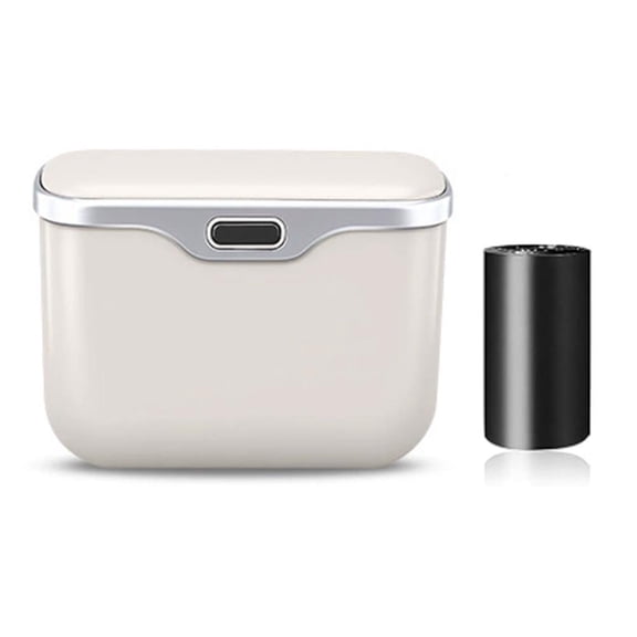 Car Trash Can with Lid, Leakproof Auto Garbage Bin,Universal Clip on Design Waterproof Car Trash Bag Holder with PU Leather Top,Dual Wet & Dry Use Storage Organizer for Back of Seat/Door