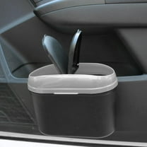 Car Trash Can with Lid, Vehicle Trash Bin Small Car Dustbin Garbage Organizer Holder, Mini Hanging Leakproof Cars Storage Bag Container for Auto, SUV, Office (Grey)