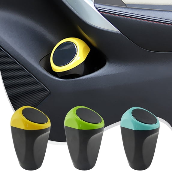 Car Trash Can Mini Garbage Bin | Compact Space-Saving Design Fits Sedan SUV | Push-Top Lid for Easy One-Hand Use | Sealed Plastic | 9x9x15cm | 1 Piece
