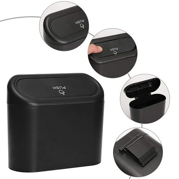 Car Trash Can | Multi-Function Car Garbage Bin for Back Seat or Door Hanging | Leak-Proof ABS | Compact 15.5x6.5x14cm | Storage Box for Car, Office, Home | Includes Garbage Bag | Universal Fit