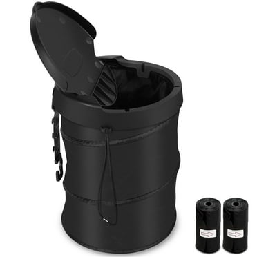 Car Trash Can, Pop up Collapsible Bin with Lid, Small Car Garbage Can for Back Seat Front Seat, Portable Bag with Hanging Hook, Vehicle Truck SUV Trash Bin