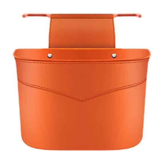 Car Trash Can for Seat Headrest - Mini Leak Proof Vehicle Hanging Trash Can, Multi-Purpose Auto Garbage Bin & Storage Organizer, Car Accessories (Orange)