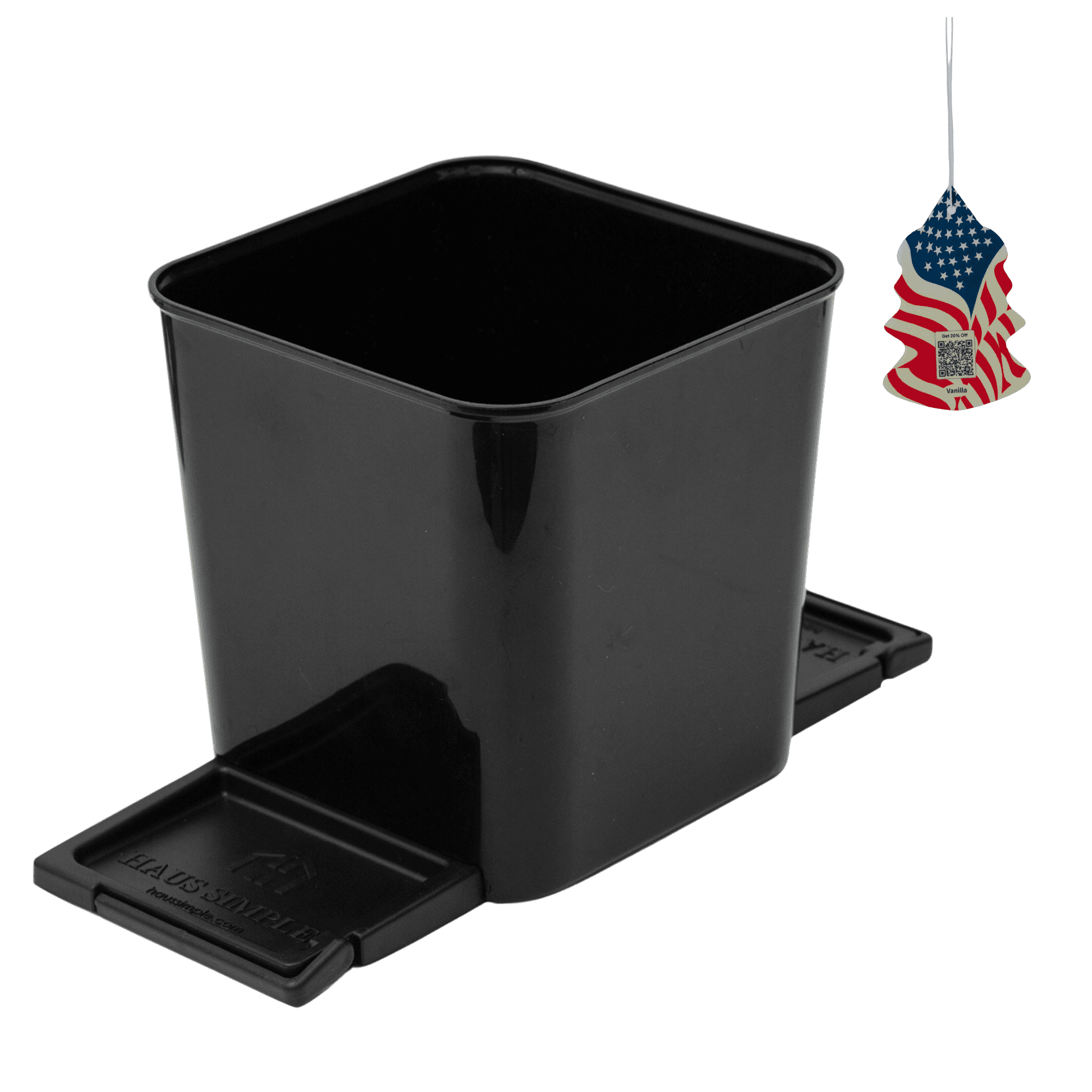 Car Trash Can Universal Fit Auto Garbage Bin Spill-Proof Stability Flaps  (Black) 