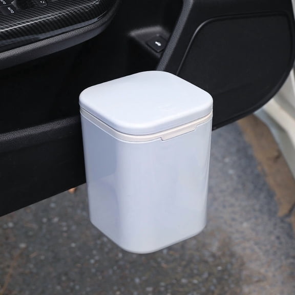 Car Trash Simple Mini Trash can Plastic Rectangular Garbage can Wall Mounted Wastebasket Small Waste Bin with lid Desktop Storage Box car Practical