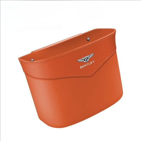Car Trash can for Bentley, Mini Essential Car Accessories for Interior, Leakproof Garbage Can,Orange