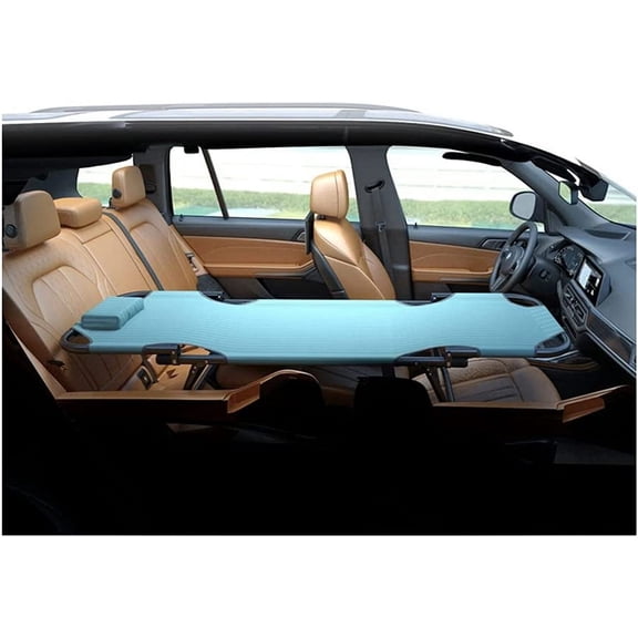Car Travel Bed, Non-Inflatable Cushion, Universal Car Rear Seat Folding Travel Bed, Co-Pilot Office Outdoor Camping Bed (Blue, 134 * 84 * 32cm, Short Full)
