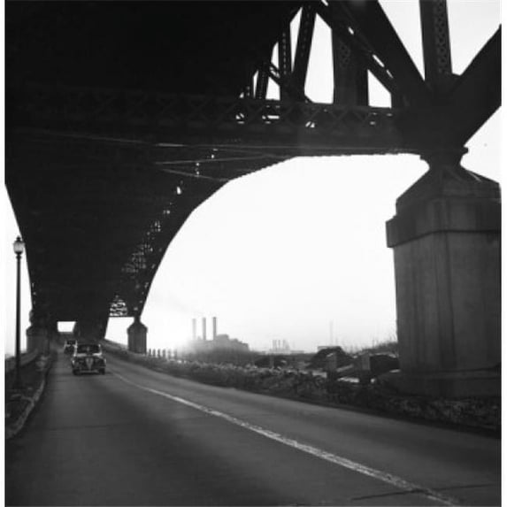 Car Travelling on Bridge Poster Print - 18 x 24 in.