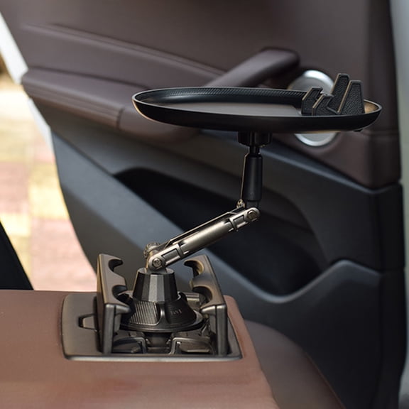 Car Tray and Beverage Holder, Expandable Cup Holder with Detachable Food Tray, Multi-Purpose Vehicle Organizer for Drinks, Snacks, Phones, and Small Items