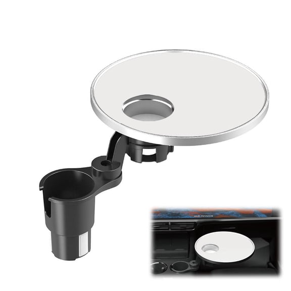 Car Tray Table 11"x11" with 360° Swivel Arm, Honeycomb Stable Base Cup Holder Mount, ABS+Alloy Frame for Snacks/Laptop, Commute & Road Trip Dining
