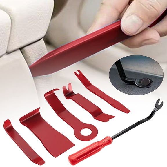Car Trim Removal Tool Kit, Auto Door Panel Pry Tool Set, Interior Clip Fastener Remover, Non Scratch Dashboard Disassembly Tools for Stereo Audio Installation, 6-Piece Disassembly Tool Set