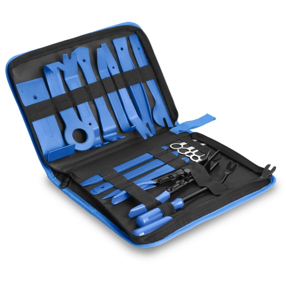 Car Trim Removal Tool Kit, Clip Plier Upholstery Remover Set for Auto Door Panel Audio Dashboard, with Storage Bag,Blue