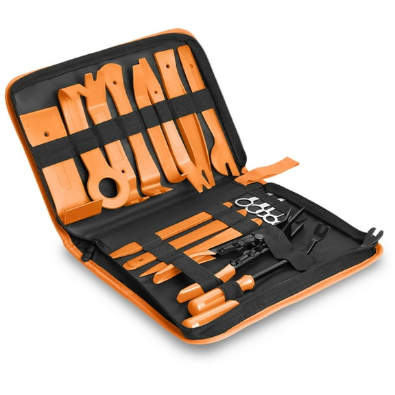 Car Trim Removal Tool Kit, Clip Plier Upholstery Remover Set for Auto Door Panel Audio Dashboard, with Storage Bag,Orange