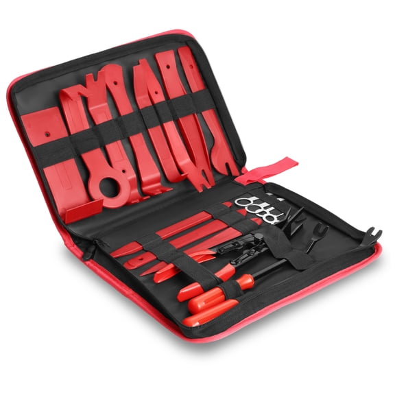 ‎Car Trim Removal Tool Kit, Clip Plier Upholstery Remover Set for Auto Door Panel Audio Dashboard, with Storage Bag, Red