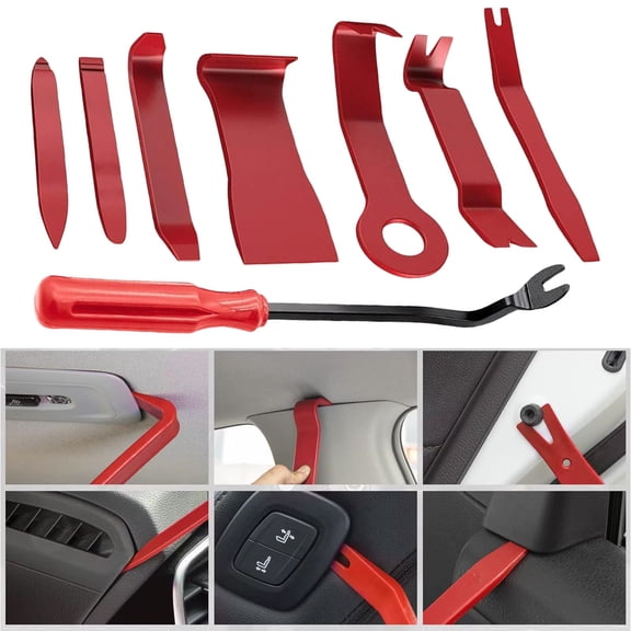 Car Trim Removal Tool Set, 8 Piece Auto Door Panel Pry Tool Kit, Interior Clip Fastener Remover, Non Scratch Dashboard Disassembly Tools for Stereo Audio