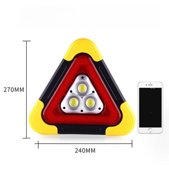 Car Tripod, Vehicle-Mounted Triangular Warning Sign (Three Lights), Self-Luminous Tripod, Parking Reflective Solar Emergency Light