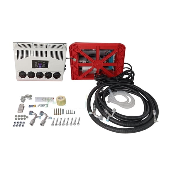 Car Truck Caravan Electric Parking Air Conditioner, 12V Split Air Conditioning 24V For RV Tractors Motorhome Camper Van ,Low Energy Consumption