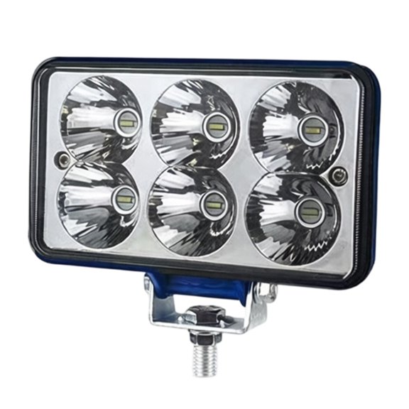 Car Truck LED Driving Light 4 Inch 45W Rectangular Work Lamp with 6 LED Layout, Aluminum Housing and Bottom Mount Bracket for Road Lighting