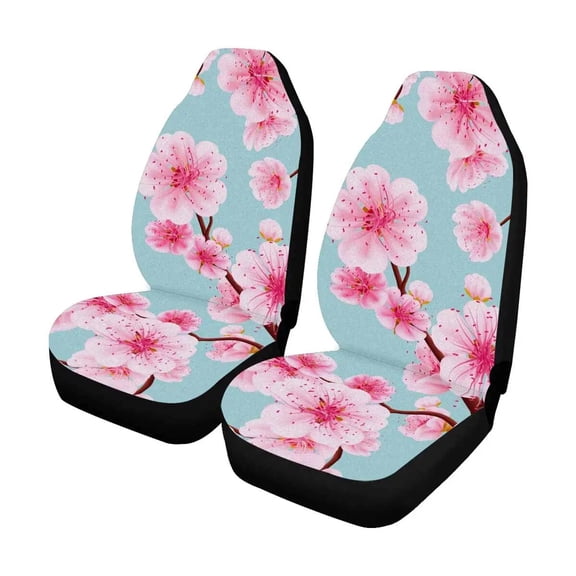 Car Truck SUV Van Most Fit Mat Car Protector Seat 2 Vehicle of Front for Covers Seat Car Blossom Sakura Pink Custom