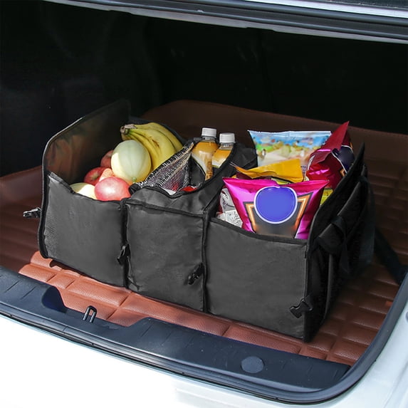 Car Trunk Insulation Storage Box - Ice Pack Cooler Bag for Camping Hiking Fishing Grocery - Large 23.62x12.6x11.42 Inch Thermal Tote for Outdoor Travel Picnic Beach - Portable Cold Food Carrier