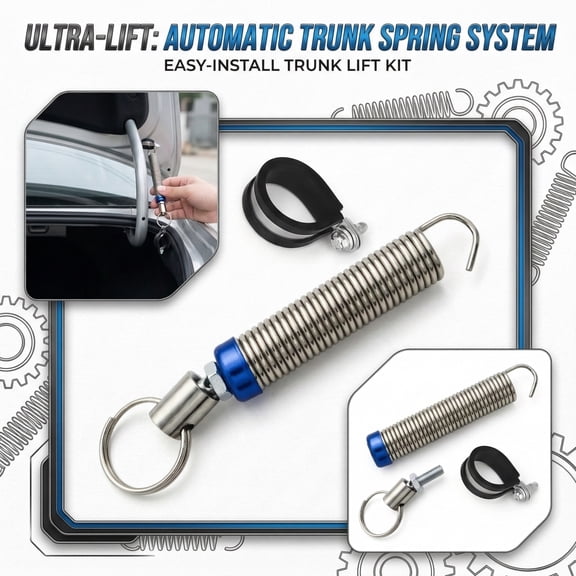 Car Trunk Lifting Spring Kit with Clamps and Hooks Vehicle Tailgate Lift Support for Auto Trunk Replacement and Repair