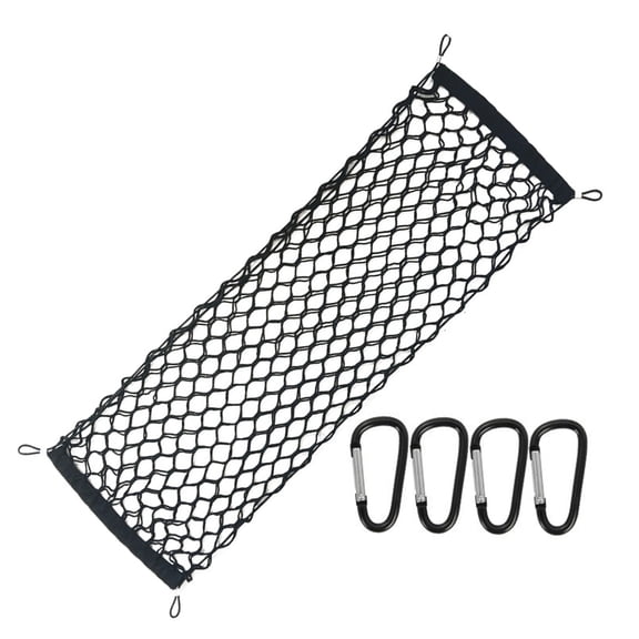 Car Trunk Net Meshes 51inch by 18inch Cargo Net Cargo Net Luggage Net With 4Pcs Fixed Hook for Pickup Truck