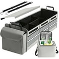 thumbnail image 1 of Car Trunk Organizer,115L Heavy Duty Collapsible Trunk Storage, with Insulated Leakproof Cooler Bag Vehicle Cargo Organizer with Lid, 3 Compartments, Straps For Car,Suv,Jeep,Sedan-Grey, 1 of 12