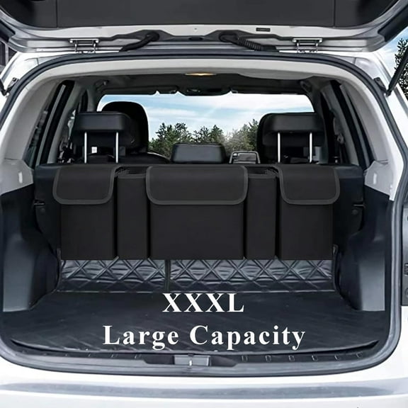 Snuopfy Car Trunk Organizer, Backseat Hanging Organizer with 5 Pockets, Waterproof Cargo Storage Bag for SUV, Truck