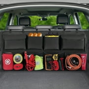 Snuopfy Car Trunk Organizer with Lid, Backseat Hanging Grocery Storage, 8 Large Bags, High Capacity for SUV, Truck