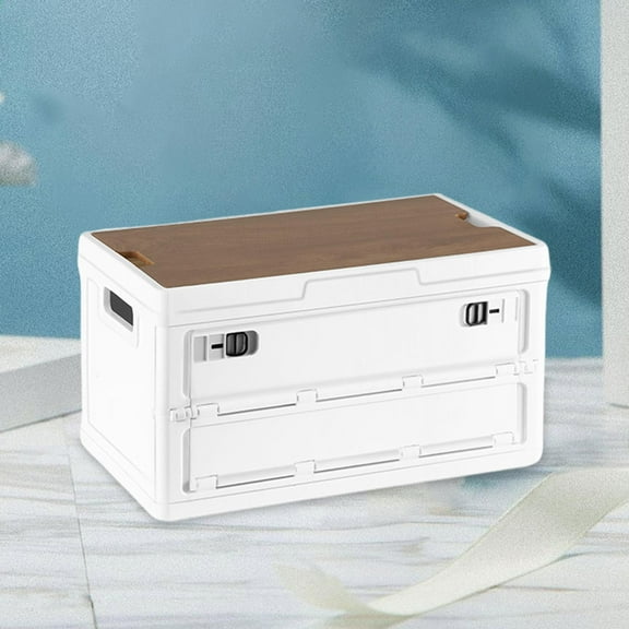 Car Trunk Organizer Case Collapsible Storage Box Outdoor Bin Camping Basket Foldable Hiking Storage Trunk Camping Storage Box white 55L