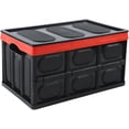 thumbnail image 1 of Car Trunk Organizer, Foldable Plastic Cargo Storage Box with Lid, Large Car Tool Container with Handles, Universal Automotive Organization Accessories for Camping, Groceries (Black), 1 of 4